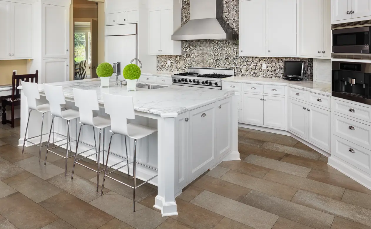 white cabinets in kitchen